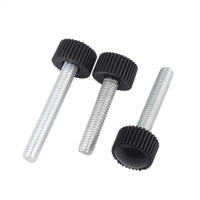 Bouton de serrage réglable OEM personnalisé en zinc plaqué M4 M5 M6 à tête ronde moletée droite pour meubles et équipements