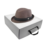 Boîte à chapeau en papier rigide à surface mate avec impression personnalisée et couvercle rabattable pour chapeau à large bord