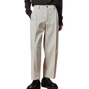 Pantalones Baggy de Hombre Personalizados de Pana Vintage Clásica con Pliegue Único, Cintura Semi-elástica, Elásticos y de Corte Recto a la Altura del Tobillo - Product Image 1