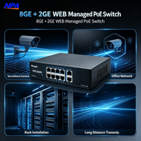 Ethernet Web Managed 8 Port Gigabit PoE 2 Uplink Poe Switches 120W IEEE802.3af/at Network Switch QoS untuk Kamera IP WiFi 3328GE