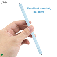 Ensemble de brosses à ongles à double tête avec manche en métal bleu ciel, faciles à nettoyer, outils professionnels pour l'art des ongles en gel et acrylique