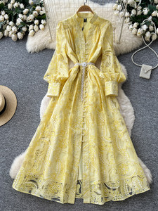 <span class=keywords><strong>Abito</strong></span> Elegante in <span class=keywords><strong>Tulle</strong></span> Ricamato di Lusso per Donna, Maniche Lunghe, Vita Sottile, Linea A, Elegante per Ufficio, Cerimonie e Serate Formali - Product Image 2