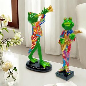 Ornement de grenouille en résine décorative pour l'intérieur moderne de la maison, meuble TV, rebord de fenêtre, bibelot - Product Image 2