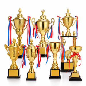 Coupe de trophée artisanale en métal personnalisée, récompense décorative souvenir avec boîte cadeau pour récompenses honorifiques de réunion annuelle d'entreprise - Product Image 1