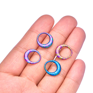 Pendientes <span class=keywords><strong>de</strong></span> <span class=keywords><strong>Titanio</strong></span> G23 16G con Segmento Clicker para <span class=keywords><strong>Piercing</strong></span> <span class=keywords><strong>de</strong></span> Nariz, Anillos Anodizados <span class=keywords><strong>de</strong></span> Colores, 8mm 10mm, Joyería para Piercings Corporales y <span class=keywords><strong>de</strong></span> Oreja - Product Image 6