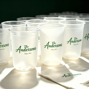 Vaso de Plástico en Forma de U de 14oz con Logotipo Personalizado al por Mayor para Bodas, Vasos Desechables Transparentes Esmerilados de 14oz, 16oz, 24oz para Té con Leche y Burbujas - Product Image 1