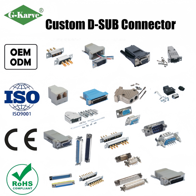 Custom OEM DB Series D-SUB Connectors RJ45/RJ11 to DB Adapter Waterproof Cable Housings for Automation Computer Medical Devices