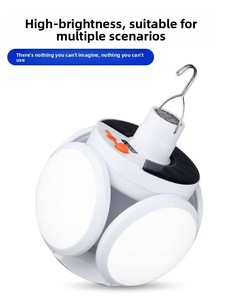 Lámparas <span class=keywords><strong>LED</strong></span> para colgar en exteriores, portátiles, solares, multifuncionales, plegables, recargables por USB, linterna de camping IP65 con control táctil. - Product Image 1
