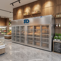 Vitrine réfrigérée pour supermarché Soardragon avec porte en verre, commande numérique, porte à fermeture automatique et étagères réglables pour les boissons