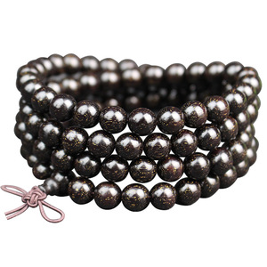 Zambian Blood Sandalwood <b>Bracelet</b> 108 Beads Round Shape Antiques Gift Unisex Jewelry - Product Image 2