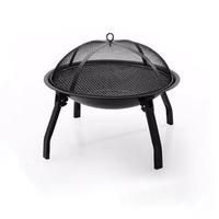 Brasero portable pliable à 3 pieds pour camping en plein air, au bois et au charbon de bois, sans fumée