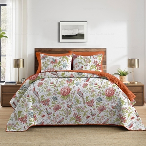Sprei Desain Baru Cetak Dua Sisi Motif Biru dan Bergelombang Selimut Tempat Tidur untuk Semua Musim Penutup Tempat Tidur yang Nyaman - Product Image 6