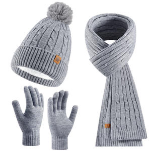 <span class=keywords><strong>Ensemble</strong></span> de gants et mitaines décontractés pour <span class=keywords><strong>femme</strong></span> OEM Xichen W3 en viscose/polyester respirant, longueur opéra, avec écharpe épaisse double couche unie - Product Image 1