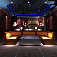 Venta al por mayor decoración interior moderna falsa 3D techo diseños panel acústico estrella de fibra óptica
