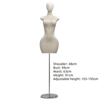 Mannequin de couture en tissu pour femme, forme rigide, torse féminin, forme de robe réglable, mannequins féminins, corps féminin