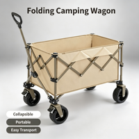 Chariot de camping pliable et portable pour pique-nique, marché, courses et transport extérieur