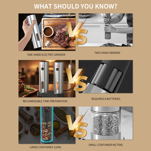 Aço inoxidável Salt and <span class=keywords><strong>Pepper</strong></span> Mills USB recarregável automática Salt and <span class=keywords><strong>Pepper</strong></span> Grinder Sal Elétrico e Pimenta Grinder Set - Product Image 2