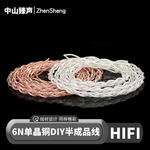 Cable de Audio de Cobre Monocristalino 6N Trenzado Semiterminado DIY Longitud Personalizada para Auriculares y Periféricos de Audio - Product Image 2