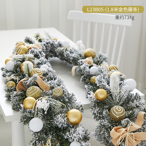 SZ-04 Christmas PE <strong>Encryption</strong> White Flocking Vine Decoration Christmas Rattan Hotel Shopping Window Door Scene Layout Hanging - Product Image 5