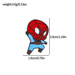 Creative Spider-Mans Cartoon Electroplated Alloy Enamel <b>Collar</b> Brooch with Dripping Oil Technique Anime Character - Product Image 3