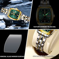 Jam Tangan Wanita Binbond B400L Quartz Movement dengan Tali Stainless Steel, Dial Kecil, Tanggal Bercahaya, Elegan, Fashion, dan Berlian
