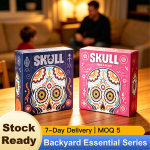 เกมกระดาน SKULL ชุดการ์ดเกมปาร์ตี้แบบต่อรองราคา เกมวันแห่งความตาย ลายหัวกะโหลกน้ำตาล ฮาโลวีน ไดอา เดอ ลอส มูเอร์โตส กล่องของขวัญสำหรับคืนเกม - Product Image 1