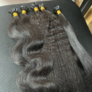 Extensions de cheveux cambodgiens durables et compatibles avec les colorations, pointes en K, cheveux 100% vierges vietnamiens, pointes en K, micro-attaches - Product Image 5