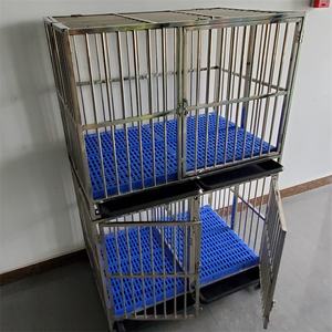 <span class=keywords><strong>Cage</strong></span> en acier inoxydable pour les animaux de compagnie, de grande taille, Double couche, pliable et empilable, convient au chien - Product Image 4