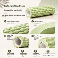 EVA Solid Spiky Foam Roller Wolf Tooth Massage Stick Alat Pijat untuk Pelepasan Myofascial Jaringan Dalam dan Pemulihan Otot Seluruh Tubuh.