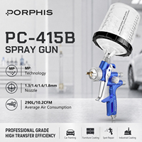 Pistolet à air comprimé pour peinture automobile PORPHIS PC-415B avec gobelet jetable 1.3/1.4/1.6/1.8mm MP Pistolet à air comprimé pneumatique