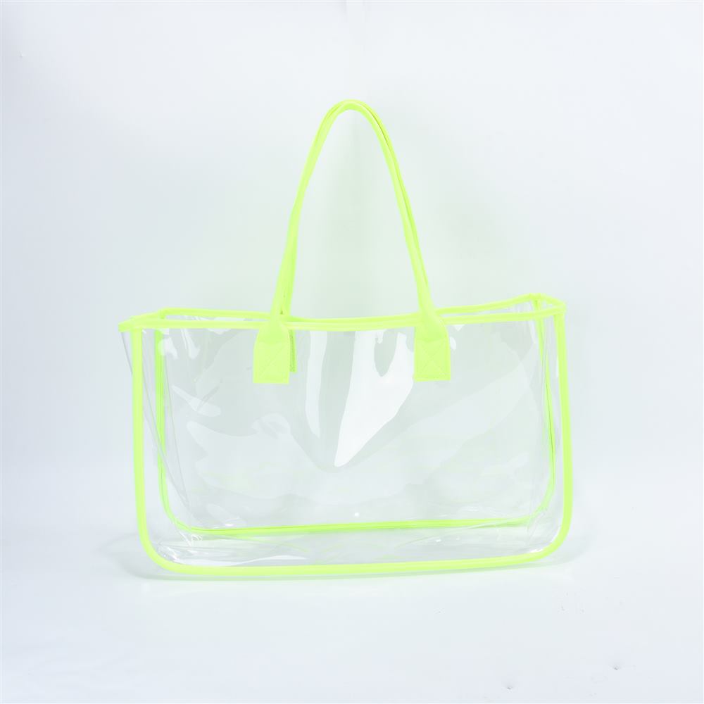 borsa tote trasparente verde neon