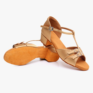Zapatos de Baile Latino con Tira en T para Niñas, Zapatos de Baile de Cha Cha, Rumba, <span class=keywords><strong>Samba</strong></span>, Salsa, <span class=keywords><strong>Bachata</strong></span> con Suela de Gamuza - Product Image 3