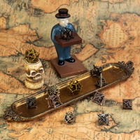 Ensemble de dés métalliques polyédriques personnalisés avec boîte de rangement pour jeu de rôle D&D 7 pièces