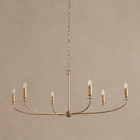 Lustre minimaliste moderne américain en laiton pour chambre à coucher, salon, salle à manger