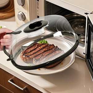 Couverture alimentaire pliable en plastique PP pour micro-ondes, résistante à la chaleur, anti-éclaboussures, protection de surface pour cuisine - Product Image 1