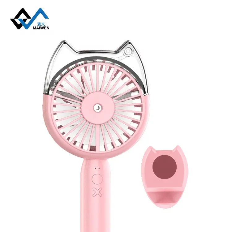 Water injection mini rechargeable portable macaron color system USB mute moisturizing beauty delicate spray small fan