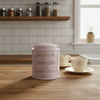 Boîte hermétique en fer blanc personnalisée avec impression CMJN, de qualité alimentaire, réutilisable, pour thé en vrac et café, avec double couvercle