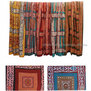 Cubrecama Kantha Bordado a Mano en Algodón, Precio al por Mayor - Product Image 1