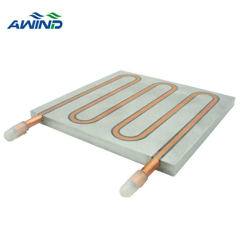 Op Maat Gemaakte 8 Inch Vloeistofkoelplaat Met Koperen Buis Standaard Waterradiator Aluminium Profiel Epoxy Heat Sink Systeem