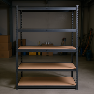 Étagère métallique à rivets réglable à 5 niveaux, sans boulons, capacité de 2000 lb, pour garage et entrepôt, revêtement en poudre marron - Product Image 2