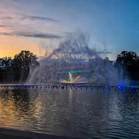 Fontaine musicale extérieure LISHI avec écran d'eau laser et contrôle programmable, projecteur inclus, approvisionnement direct usine pour centres de villégiature