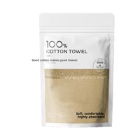 Serviette de bain compressée jetable, bonnet de douche, serviette de visage, bonnet de séchage rapide pour cheveux, emballage en sac auto-scellant à fermeture éclair, savon liquide, couches