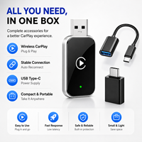 Adaptor Mini Wired to Wireless CarPlay Android Auto, USB Type C Plug and Play CarPlay Box Mendukung Kontrol Mobil Asli