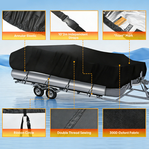 Housse <span class=keywords><strong>de</strong></span> bateau flottante Bestway anti-UV, imperméable et anti-moisissure, avec coutures élastiques au bas, revêtement PU renforcé, tissu Oxford, 20-22 pieds - Product Image 3
