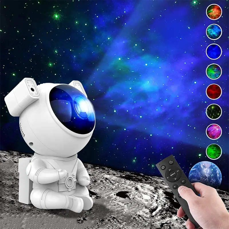 Muti-color Sitting Astronaut Projector Ocean Wave Star Light galaxy projector Baby led Astronaut Lamp Starry Night Sky Projector