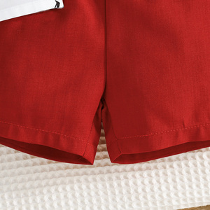 Conjunto Casual de Verano de Dos Piezas para Niños, Camiseta de Manga Corta con Estampado 'I Love My MOM' y Lazo Decorativo, Ropa para Bebés - Product Image 6