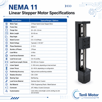 Moteur d'actionneur linéaire pas à pas Nema11 de haute précision, cadre 28 mm, pas de 1,8° pour table de positionnement XY