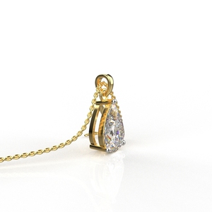 Avarta hecho a mano a granel personalizado 18K chapado en oro 2 quilates pera moissanita laboratorio cultivado diamante colgante joyería fina - Product Image 2