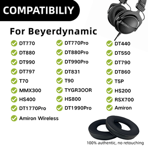 Cuffie di ricambio <span class=keywords><strong>in</strong></span> Gel di raffreddamento per Beyerdynamic DT770/DT770PRO/DT511/DT801/DT831/DT901/HS300/MMX300 <span class=keywords><strong>in</strong></span> tessuto di <span class=keywords><strong>seta</strong></span> di ghiaccio - Product Image 2