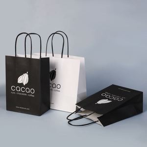 Bolsa de Papel Kraft Blanca y Marrón Personalizada con Asa Retorcida, Apta para Alimentos, para Llevar Pan, con Logotipo Personalizado - Product Image 1